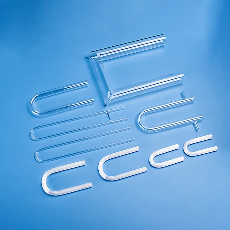 Aoxin custom fabricated U-shaped and bent quartz tubes, various designs - Cover image