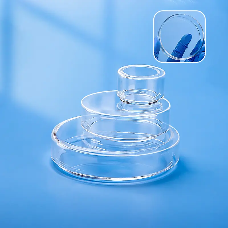 Stack of Aoxin Quartz glass petri dishes in various sizes - Cover image
