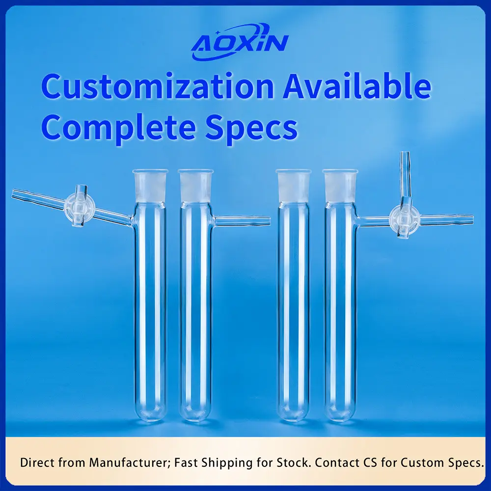 Customizable Aoxin Quartz reaction tubes with various specifications, including options for sidearms - Direct from Manufacturer