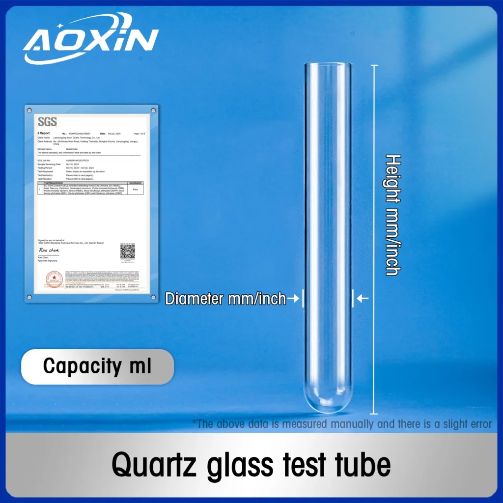 Quartz Thread Testware High Purity Quartz Glass Test Tubes | Lab & Photochemical Use