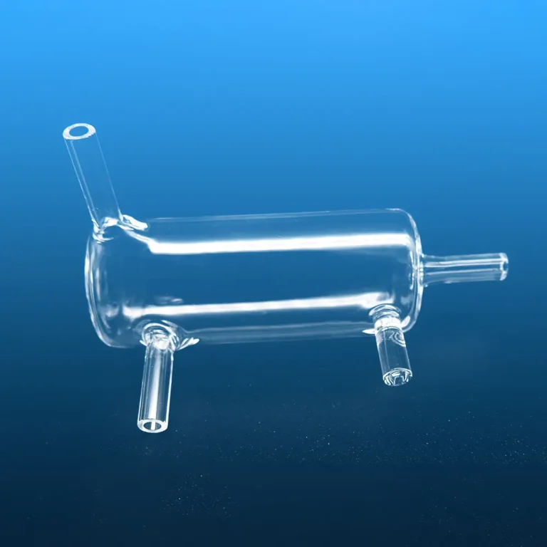 Two sizes of replacement clear quartz overflow vessels for Hach Amtax Compact II analyzers