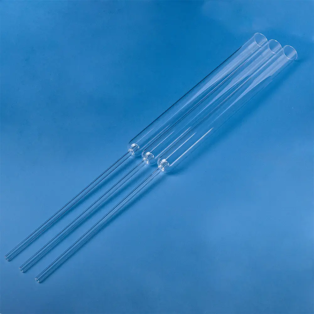 Multiple clear quartz tubes suitable for use as packed bed combustion or reactor tubes.