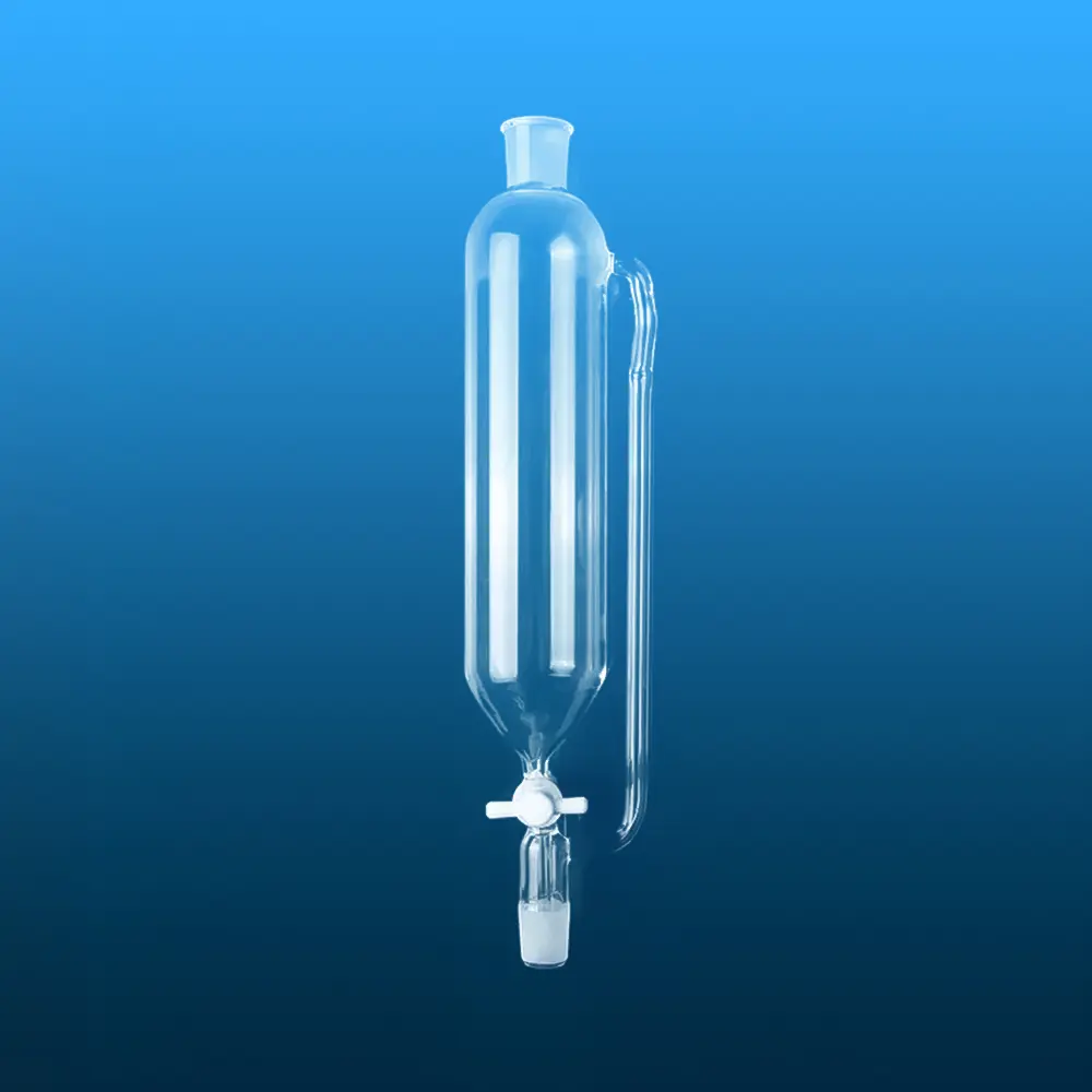 Aoxin Quartz pressure-equalizing dropping funnel showing funnel body, stopcock, and equalizing arm