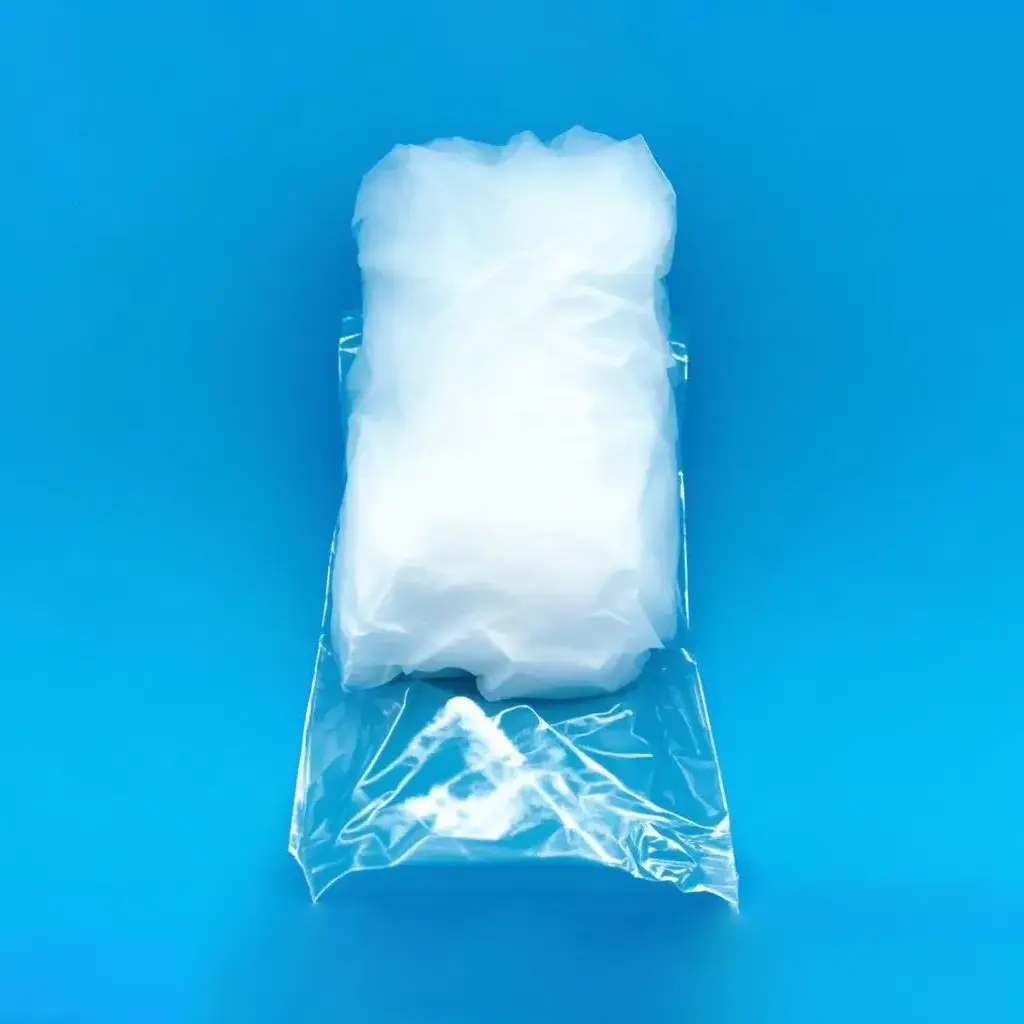 Aoxin quartz wool packaged in a clear plastic bag, partially open