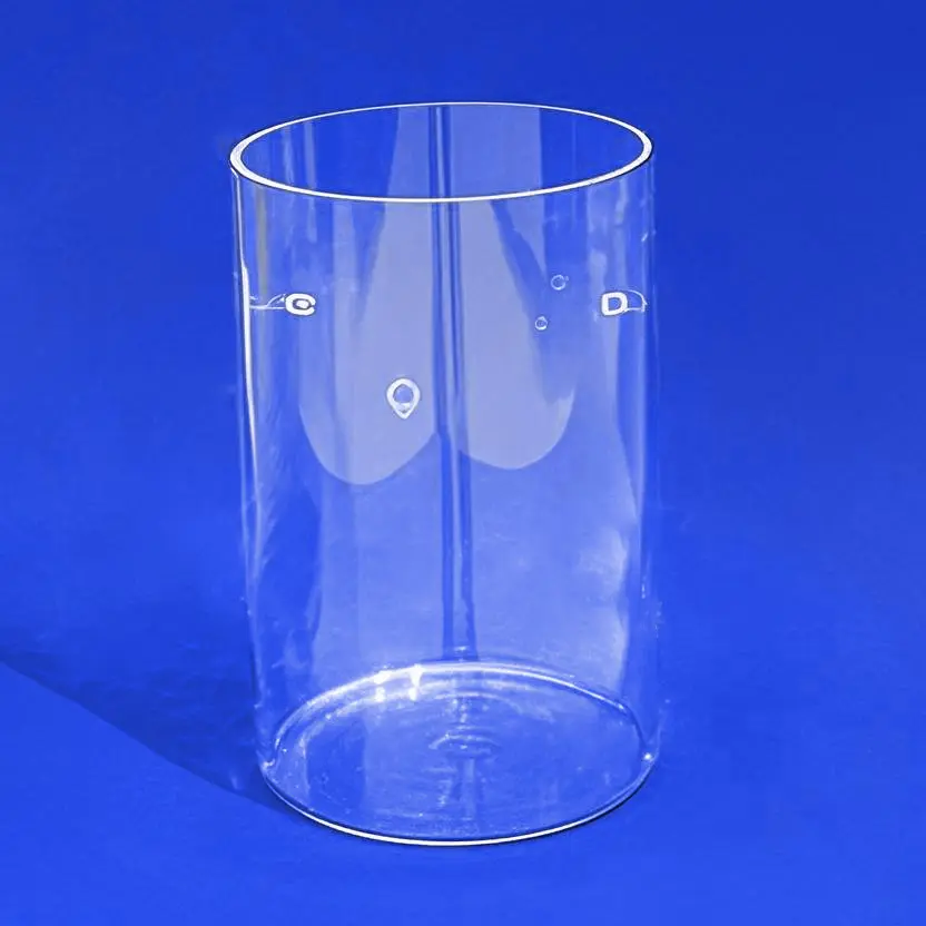 Aoxin TQH200 large one-end-closed quartz tube (8in OD) with side ports for VBF-1200X-H8 vertical furnace
